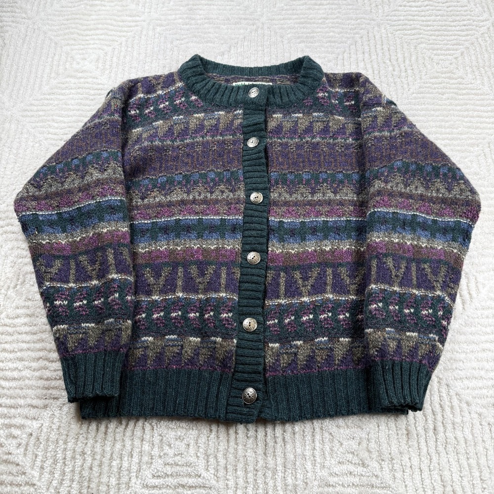 VTG Coldwater Creek Sweater Women M Alpaca Fair Isle Cottagecore Alpine 90's